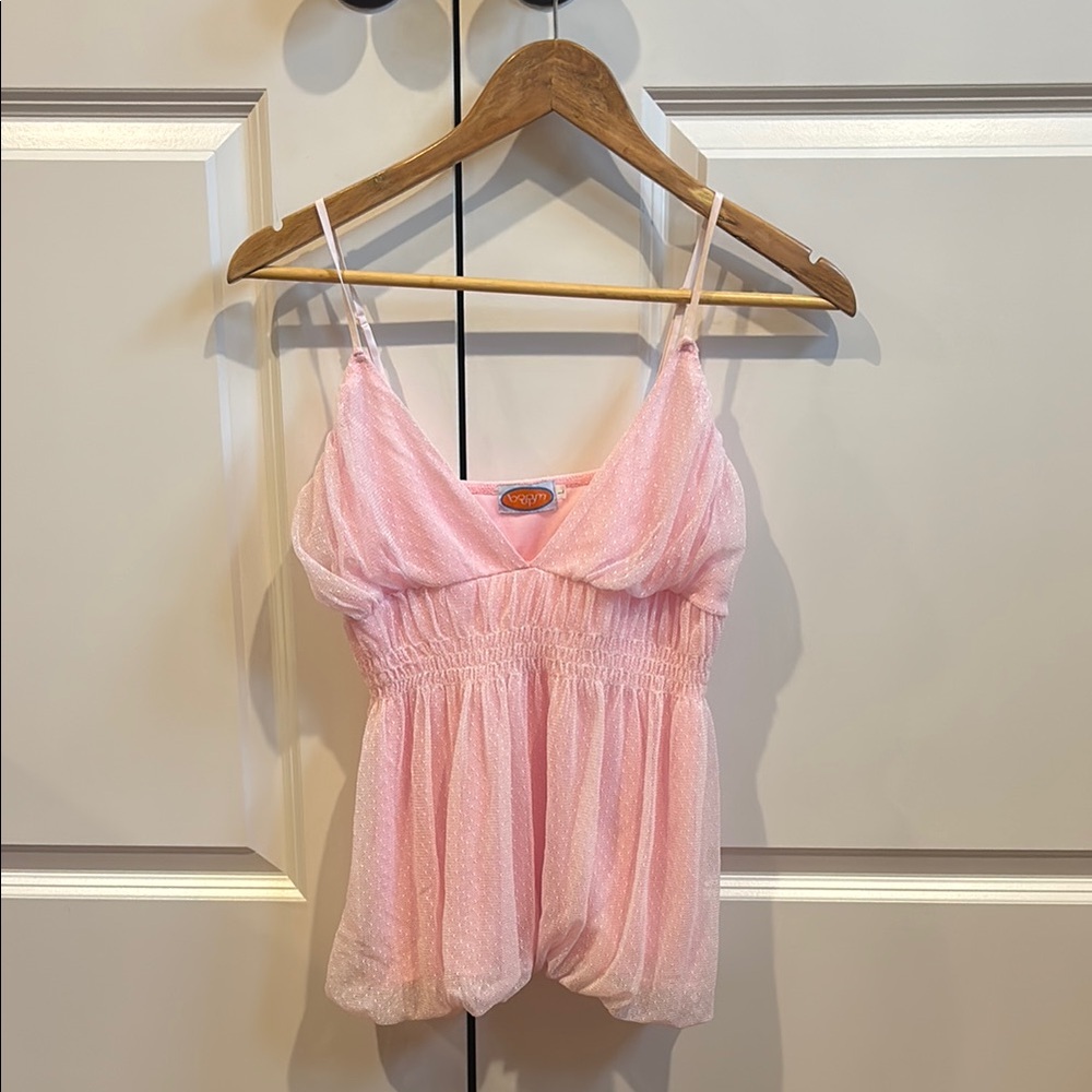 Pink Sheer Sleeveless Top